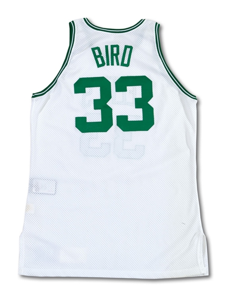1990-91 LARRY BIRD AUTOGRAPHED BOSTON CELTICS GAME WORN HOME JERSEY (MEARS A10)