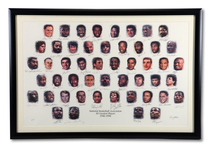 NBA 50 GREATEST PLAYERS MULTI-SIGNED LITHOGRAPH - FIELD OF DREAMS SPECIAL EDITION (AP 2/30)