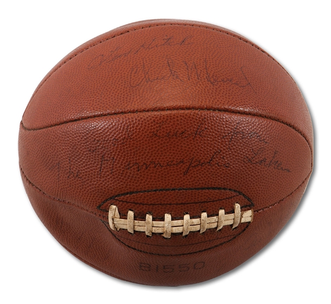 1955-56 MINNEAPOLIS LAKERS NBA CHAMPIONS TEAM SIGNED OFFICIAL WILSON BASKETBALL FROM THAT ERA