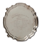 JESSE OWENS STERLING SILVER TRAY PRESENTED TO OWENS IN 1955 BY PENANG A.A.A. (OWENS ESTATE COLLECTION)