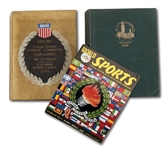 PAIR OF 1948 LONDON OLYMPICS OFFICIAL REPORT BOOKS BY USOC AND LONDON ORGANIZING COMMITTEE PLUS SEPT. 1948 WORLD SPORTS MAGAZINE RESULTS ISSUE (BUTLER COLLECTION)