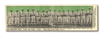 1910 E221 BISHOP & CO. SAN FRANCISCO SEALS (GREEN) PCL TEAM CARD WITH BUCK WEAVER - ONLY THREE KNOWN