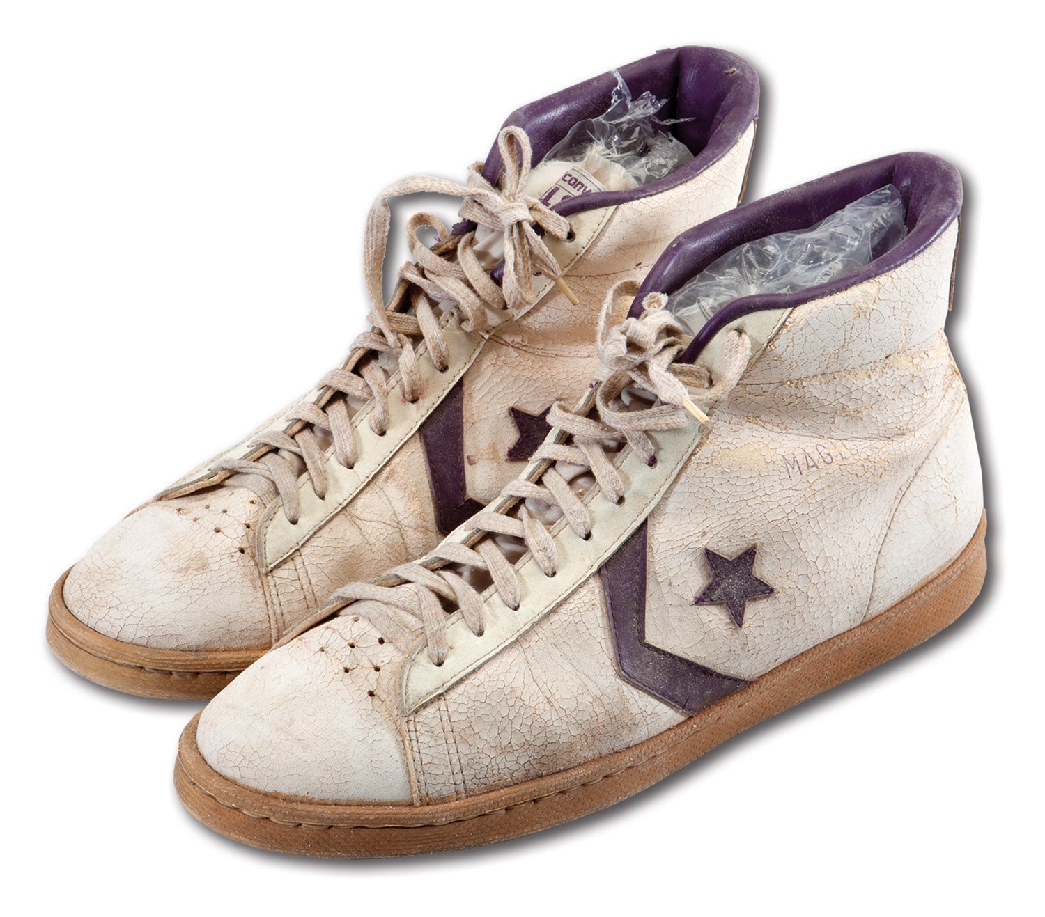 Lot Detail - 1979-80 MAGIC JOHNSON ROOKIE SEASON GAME WORN CONVERSE SHOES  WITH POSSIBLE ATTRIBUTION TO THE 1980 NBA FINALS (DETAILED PROVENANCE  DOCUMENTATION)