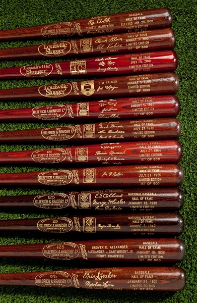 COMPLETE RUN OF BROWN HALL OF FAME INDUCTION BATS (1936-2011) PLUS 2013 AND 2016 - 72 TOTAL!