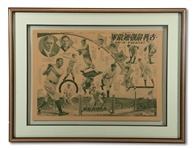 1934 TOUR OF JAPAN LARGE (31" X 21") ADVERTISING BROADSIDE