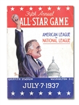 1937 ALL-STAR GAME PROGRAM AUTOGRAPHED BY (28) NATIONAL LEAGUERS INCL. OTT, DEAN, TERRY, HUBBELL, FRISCH, ETC.