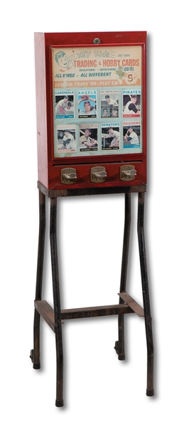 1950-60’S COIN OPERATED BASEBALL CARD VENDING MACHINE