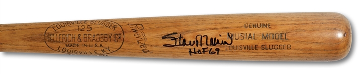 1953 STAN MUSIAL AUTOGRAPHED H&B PROFESSIONAL MODEL GAME USED BAT (PSA/DNA GU 9)