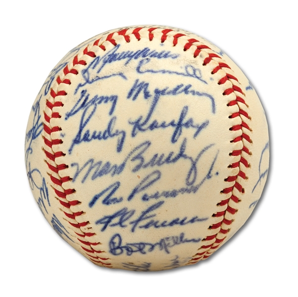 1963 LOS ANGELES DODGERS WORLD CHAMPION TEAM SIGNED BASEBALL FROM THE WALTER ALSTON COLLECTION