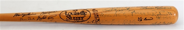 HALL OF FAMER MULTI-SIGNED LOUISVILLE SLUGGER BAT WITH (42) AUTOGRAPHS INCL. MAYS, MUSIAL, ETC.