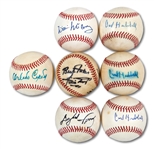 N.Y./S.F. GIANTS HALL OF FAMERS LOT OF (7) SINGLE SIGNED BASEBALLS INCL. MAYS AND (3) HUBBELL (MLB EXECUTIVE PROVENANCE)