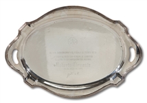 ROBERTO CLEMENTES 1970 "ROBERTO CLEMENTE NIGHT" SILVER PRESENTATION TRAY FROM PUERTO RICO GOVERNOR LUIS A. FERRE (CLEMENTE FAMILY LOA)