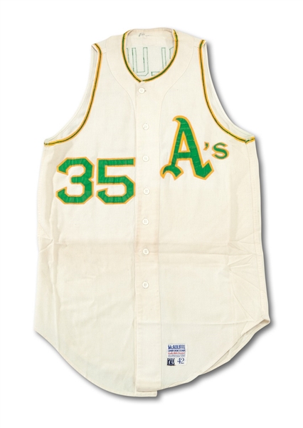 1970 VIDA BLUE OAKLAND AS GAME WORN HOME JERSEY FROM HIS ROOKIE & NO-HITTER SEASON WITH APPARENT PHOTO-MATCH