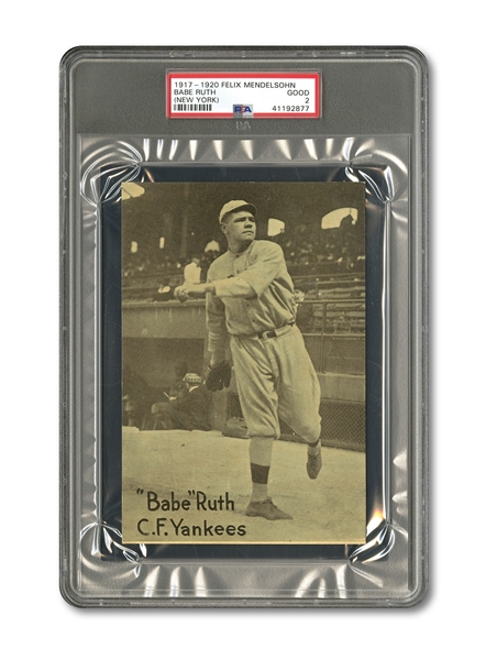 1917-1920 M101-6 FELIX MENDELSOHN BABE RUTH PSA GOOD 2 – RUTH’S FIRST CARD WITH THE NEW YORK YANKEES!