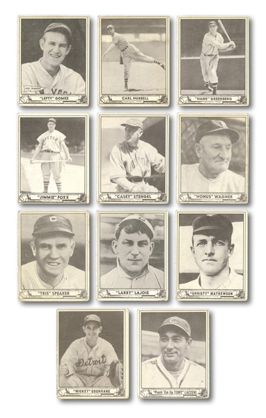 1940 PLAY BALL STARTER SET OF (21) DIFFERENT HALL OF FAMERS