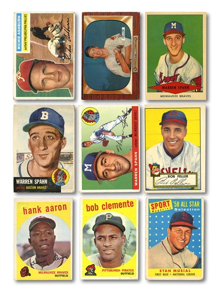 1950S BASEBALL COLLECTION OF (30) COLLECTOR GRADE HOFERS AND STARS