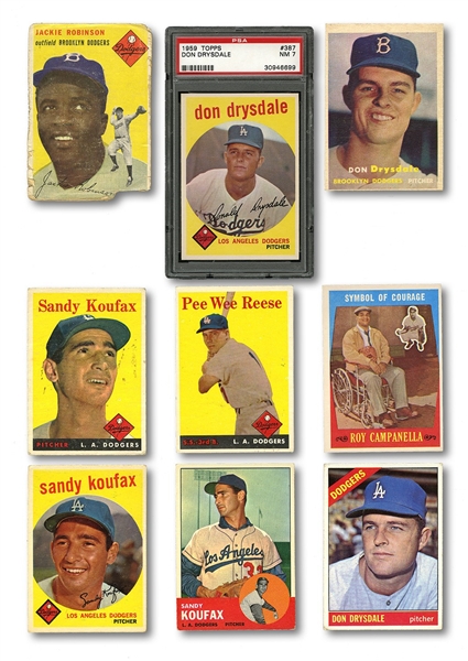 1950S-60S BROOKLYN/LOS ANGELES DODGERS COLLECTION OF (32) STARS AND HOFERS