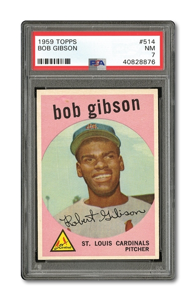 1959 TOPPS #514 BOB GIBSON ROOKIE - PSA NM 7
