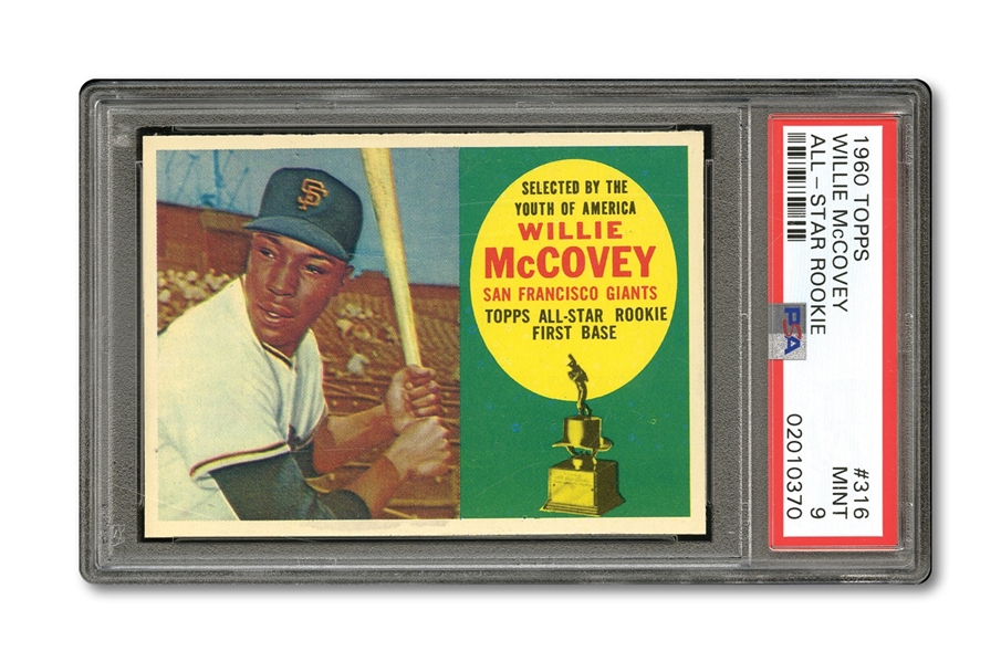 1960 TOPPS #316 WILLIE McCOVEY ROOKIE PSA MINT 9