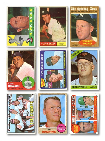 1960-69 TOPPS BASEBALL LARGE COLLECTION OF (4000 PLUS) COMMONS AND MINOR STARS