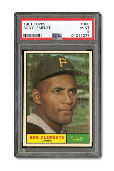 1961 TOPPS #388 ROBERTO CLEMENTE - PSA MINT 9 (ONLY 2 HIGHER)