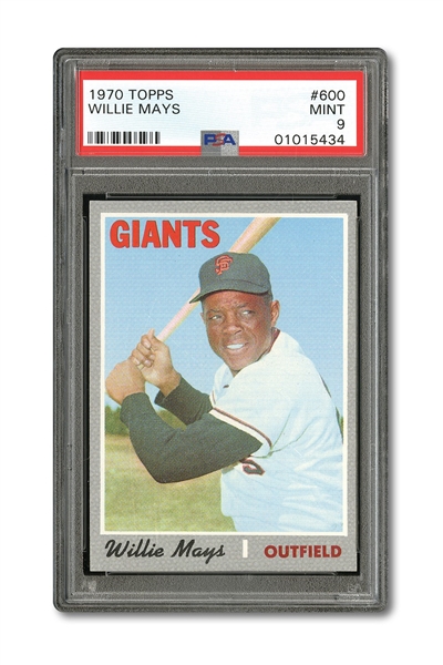 1970 TOPPS #600 WILLIE MAYS - PSA MINT 9 (ONLY 2 HIGHER)