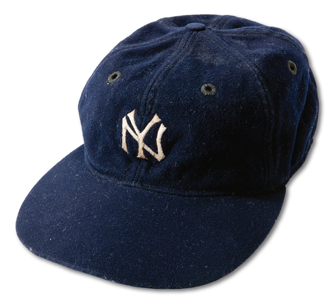 1930S BABE RUTH NEW YORK YANKEES GAME WORN CAP (MEARS LOA, EX-DAVID WELLS COLLECTION)