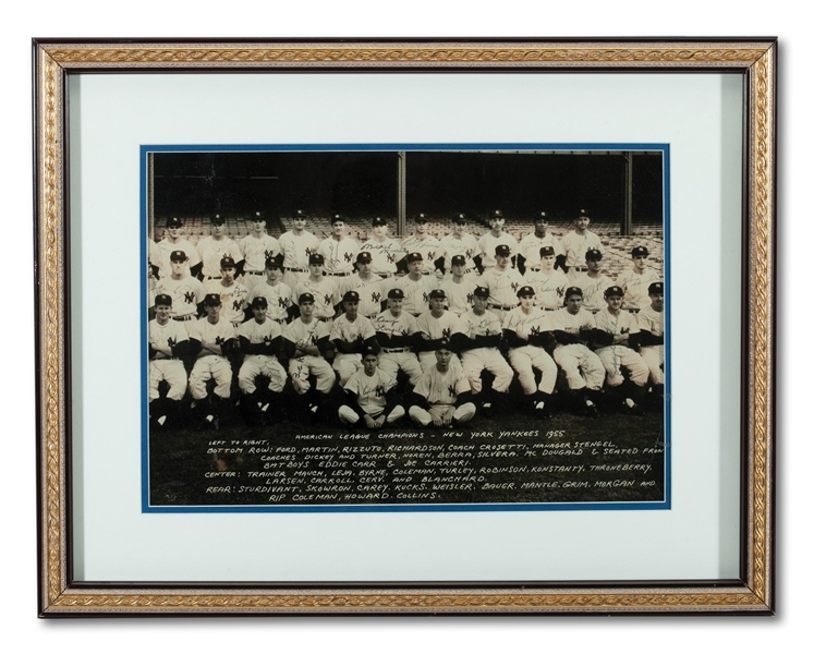 1955 NEW YORK YANKEES TEAM SIGNED LARGE FORMAT PHOTOGRAPH