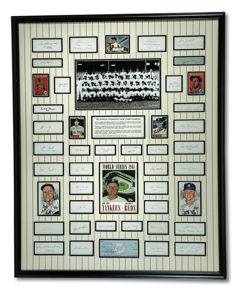 1961 NEW YORK YANKEES WORLD SERIES CHAMPIONS AUTOGRAPH COMPOSITE DISPLAY