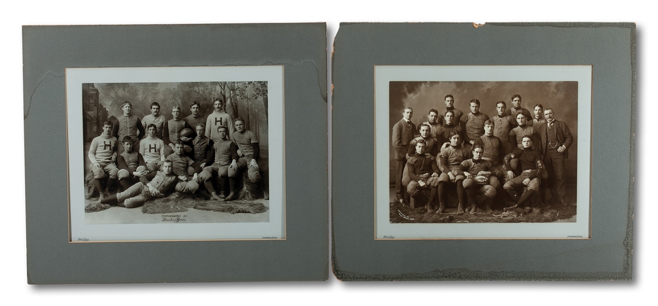PAIR OF CIRCA 1900 HARVARD FOOTBALL LARGE FORMAT TEAM CABINET PHOTOS BY PACH BROS.