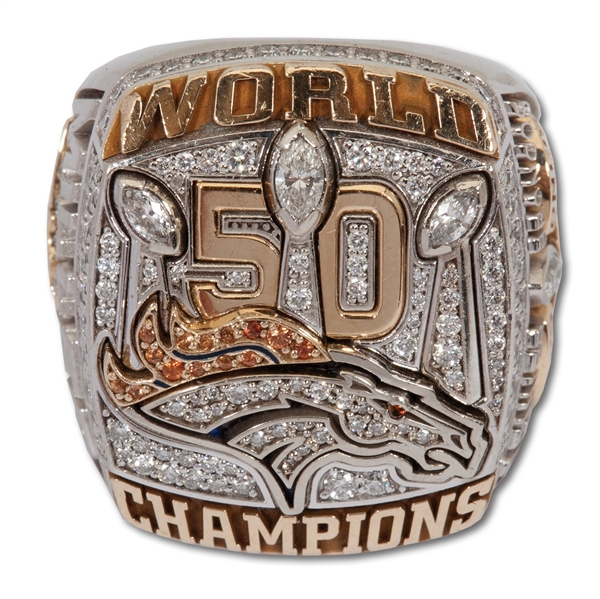 2015 DENVER BRONCOS (50TH) SUPER BOWL CHAMPIONS RING PRESENTED TO MVP VON MILLERS BROTHER