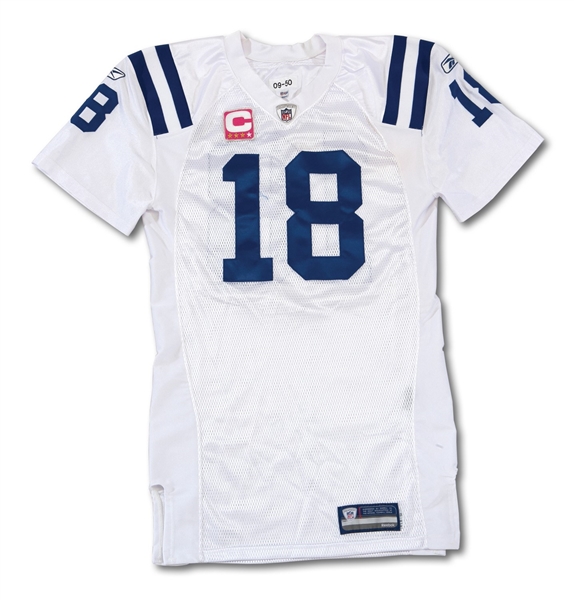 10/11/2009 PEYTON MANNING SIGNED INDIANAPOLIS COLTS GAMEDAY WORN JERSEY (NFL/PSA COA)