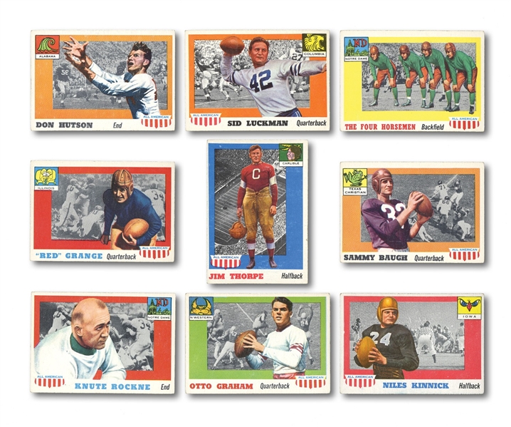 1955 TOPPS ALL AMERICAN FOOTBALL COMPLETE SET OF 100