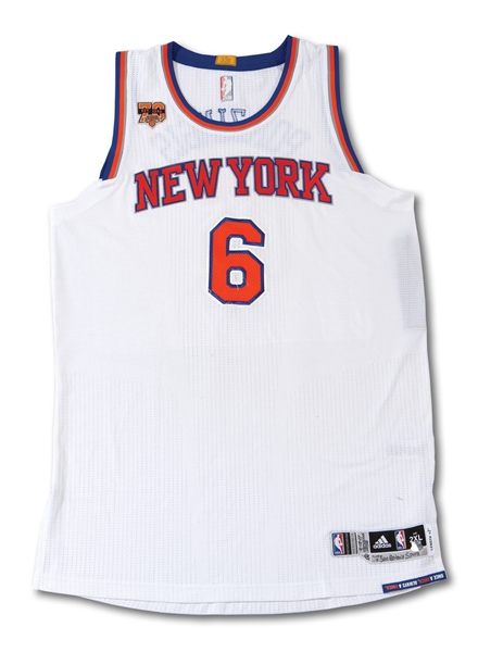 FEB. 4-12, 2017 KRISTAPS PORZINGIS NEW YORK KNICKS GAME WORN HOME JERSEY PHOTO-MATCHED TO 4 GAMES INCL. WIN VS. SPURS (STEINER & RESOLUTION LOAS)