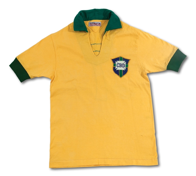 GARRINCHAS 6/6/1965 BRAZIL NATIONAL TEAM GAME WORN JERSEY FROM FRIENDLY MATCH VS. WEST GERMANY IN RIO DE JANEIRO (DAUGHTER LOA)