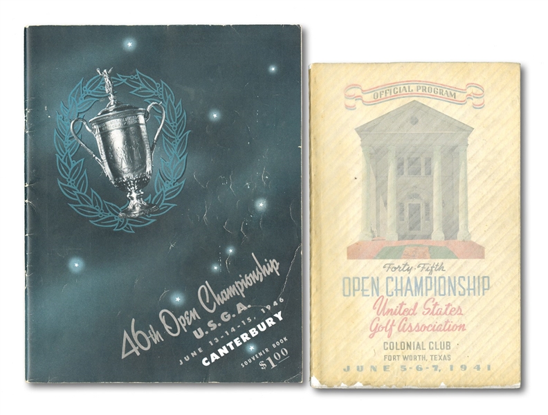 PAIR OF 1941 (COLONIAL) AND 1946 (CANTERBURY) U.S. OPEN GOLF CHAMPIONSHIP PROGRAMS