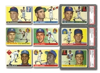 1955 TOPPS BASEBALL GROUP OF (527) CARDS INCL. MINOR STARS & HOFERS (MANY DUPLICATES)
