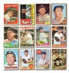 1959-1969 TOPPS MICKEY MANTLE RUN (REGULAR ISSUES) PLUS 1957 TOPPS #407 MANTLE/BERRA (YANKEES POWER HITTERS) – 12 UNGRADED CARDS