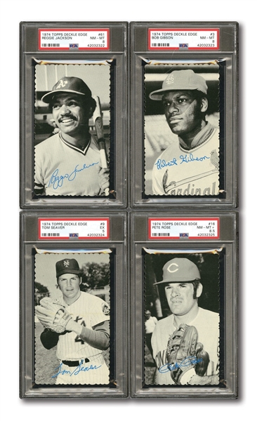 1974 TOPPS DECKLE EDGE PARTIAL SET (50/72) INCL. PETE ROSE AND (8) OTHER HOFERS