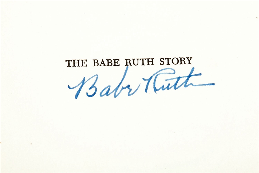 BABE RUTH SIGNED 1948 FIRST EDITION HARDCOVER BOOK "THE BABE RUTH STORY" (PSA/DNA AUTO GRADE 10)