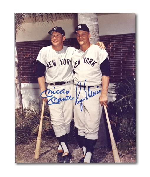 MICKEY MANTLE AND ROGER MARIS DUAL-SIGNED 8 X 10 PHOTOGRAPH