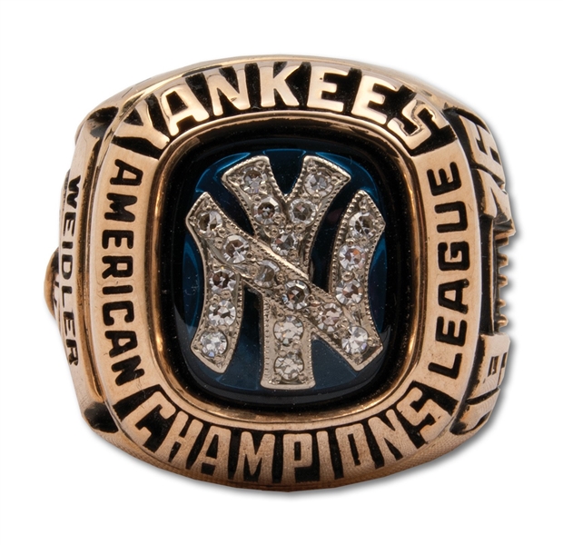 1976 NEW YORK YANKEES AMERICAN LEAGUE CHAMPIONS 10K GOLD RING ISSUED TO CHIEF OPERATING OFFICER DAVID WEIDLER