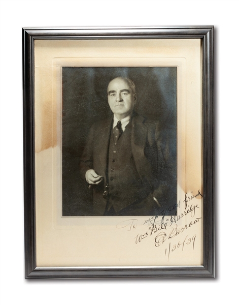 1933 ED BARROW INSCRIBED STUDIO PORTRAIT PHOTOGRAPH TO WILLIAM HARRIDGE
