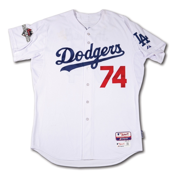 2015 KENLEY JANSEN LOS ANGELES DODGERS NLDS (VS. METS) GAME WORN HOME JERSEY (MLB AUTH.)