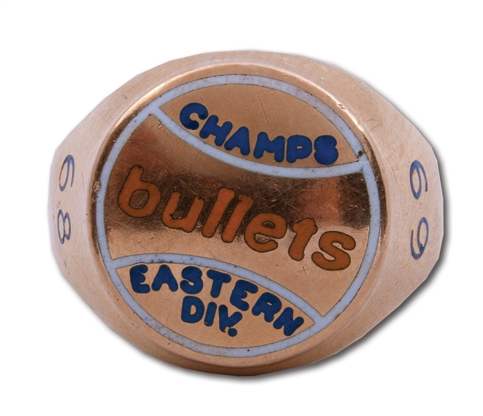 1968-69 BALTIMORE BULLETS EASTERN DIVISION CHAMPIONS 10K GOLD RING ISSUED TO TRAINER SKIP FELDMAN