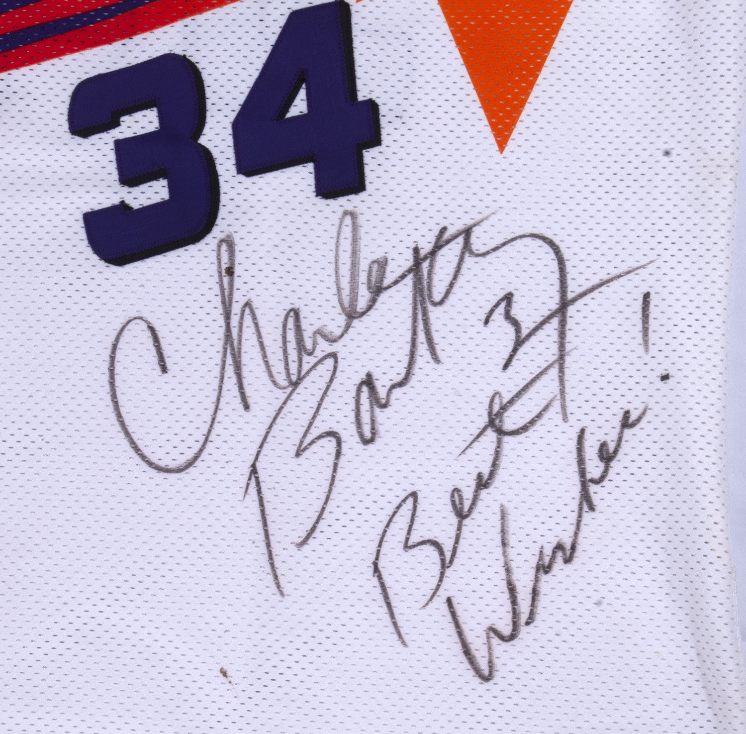 Lot Detail - 1993-94 Charles Barkley Game Worn and Signed Phoenix Suns Road  Jersey