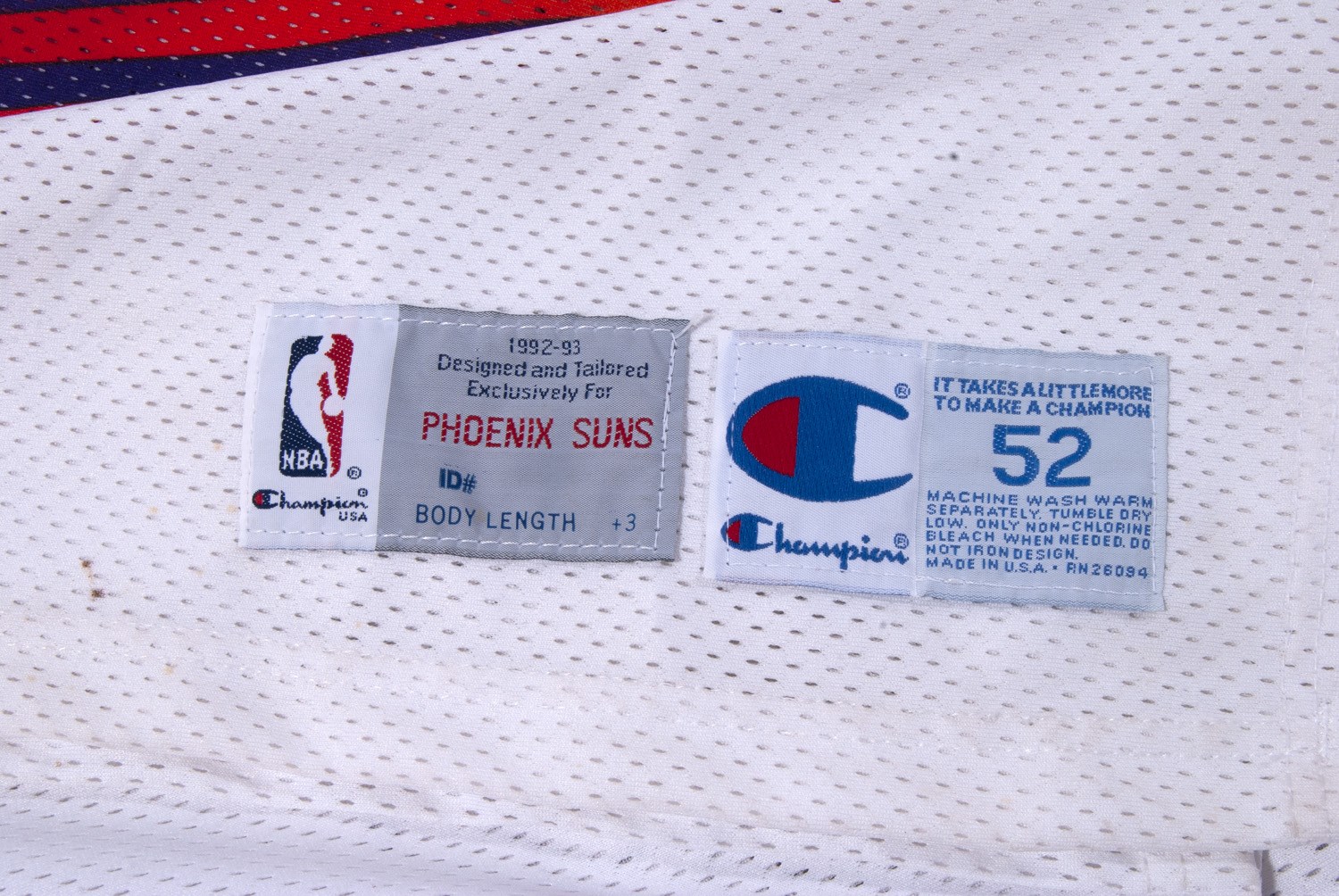Lot Detail - 1993-94 Charles Barkley Game Worn and Signed Phoenix Suns Road  Jersey