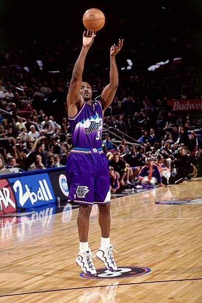 1997-98 Karl Malone Game Worn Utah Jazz Jersey. Basketball