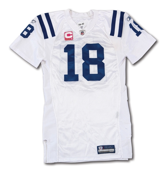 10/11/2009 PEYTON MANNING SIGNED INDIANAPOLIS COLTS PRE-GAME WORN JERSEY (NFL & PSA/DNA COA)