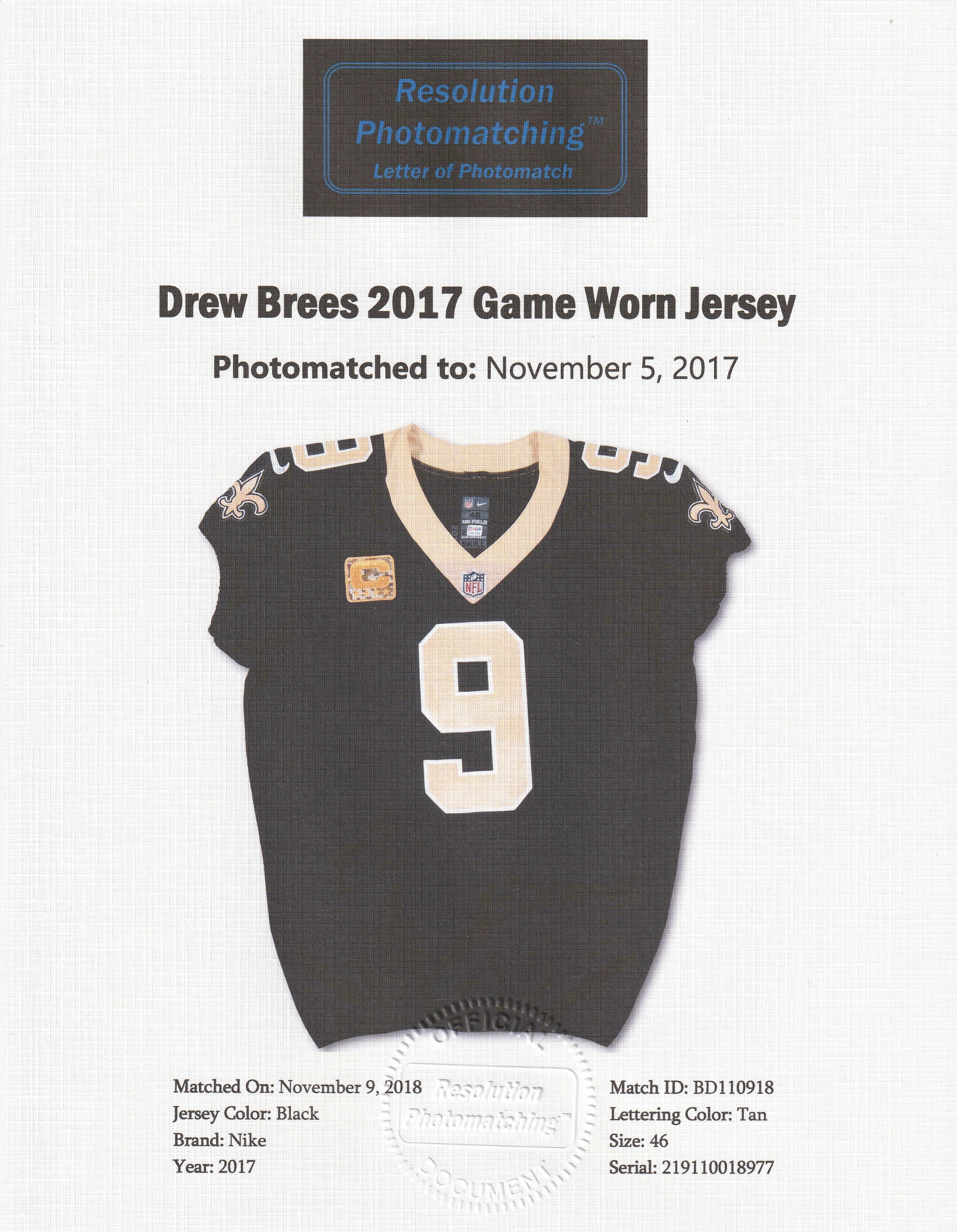 drew brees game worn jersey
